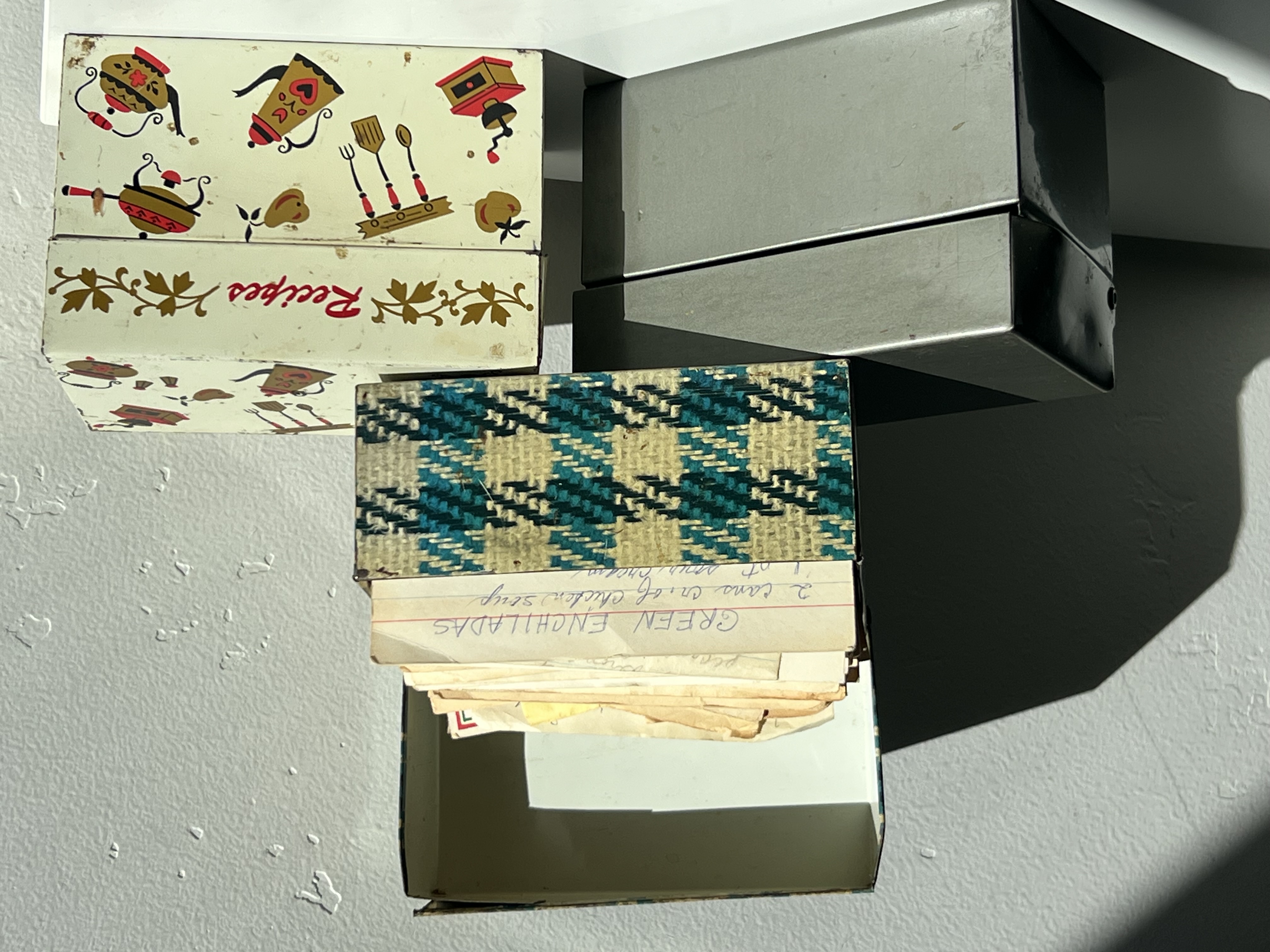 Mogs' recipe card boxes